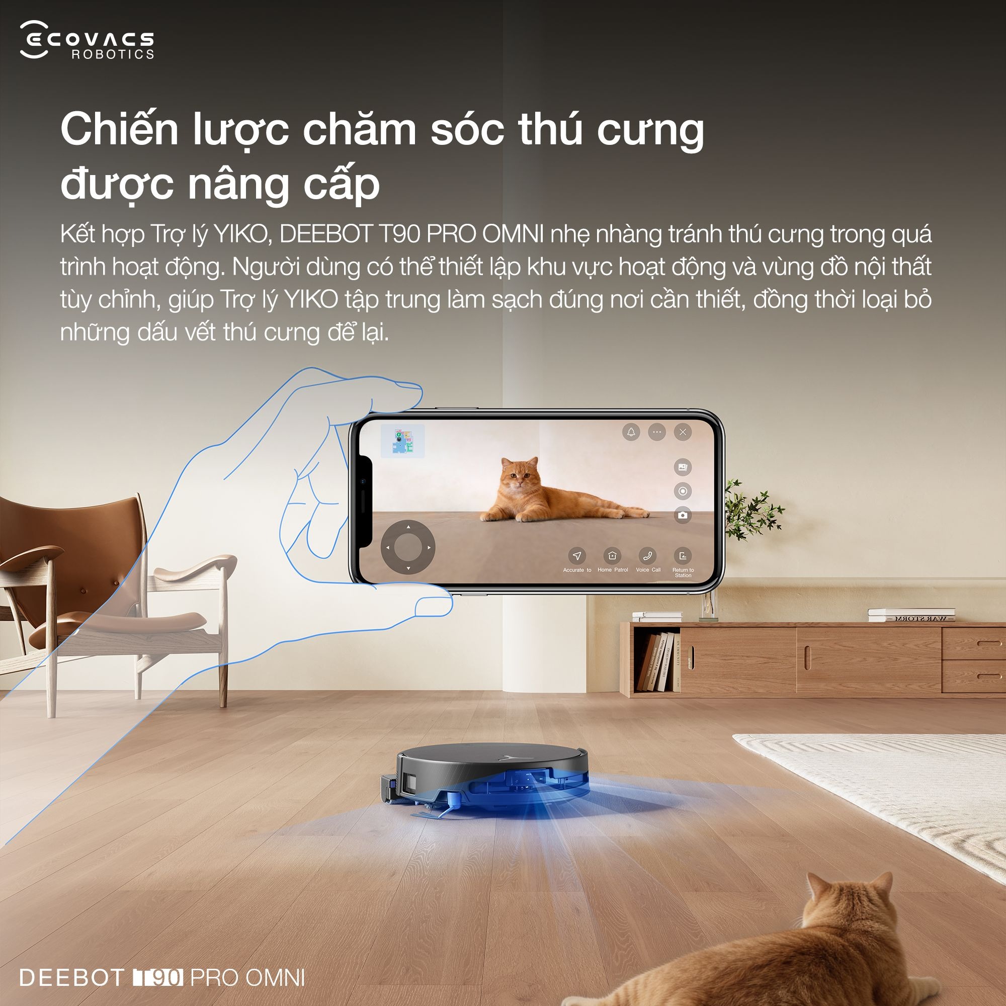Robot hút bụi lau nhà Ecovacs DEEBOT T90 PRO OMNI