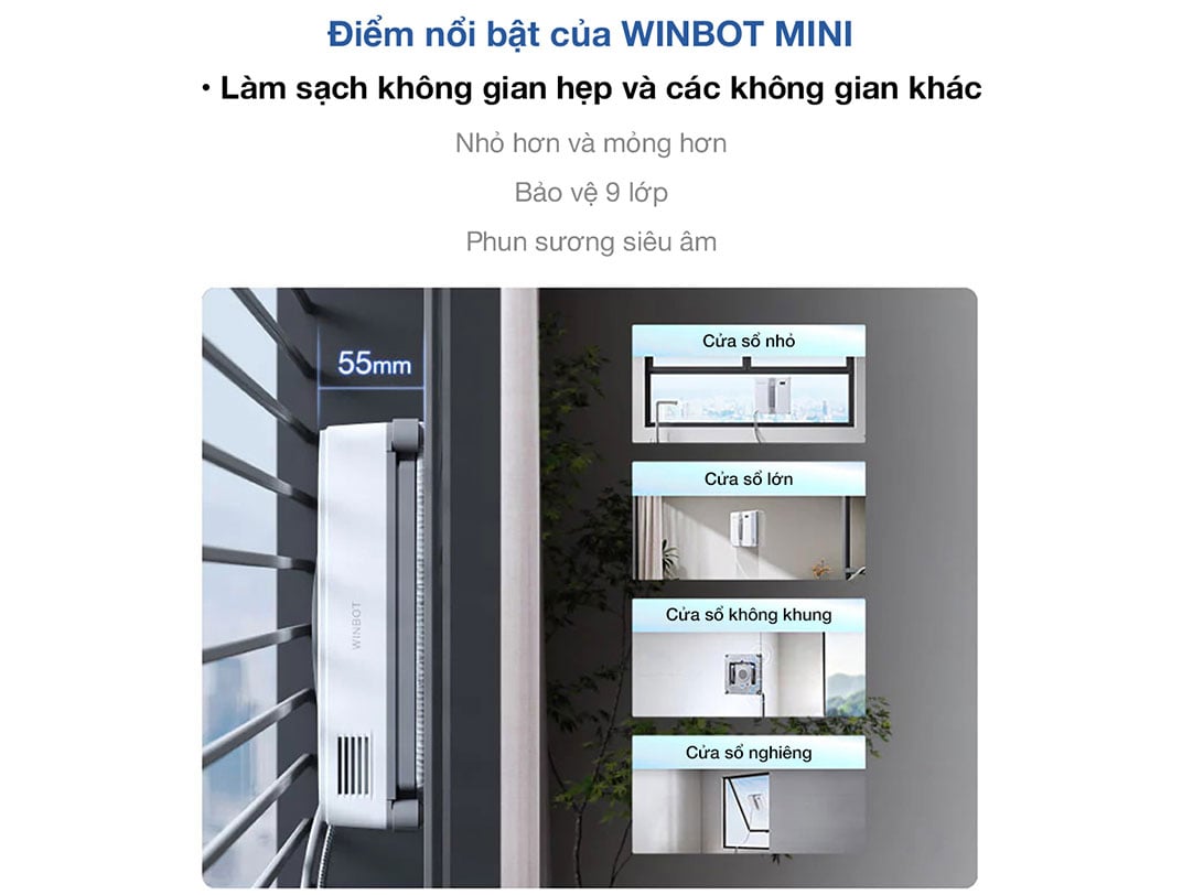 Robot lau kính Ecovacs Winbot Mini