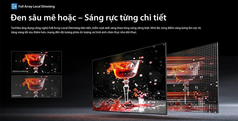 Smart Tivi Mini LED Toshiba AI 4K 65 inch 65Z670RP