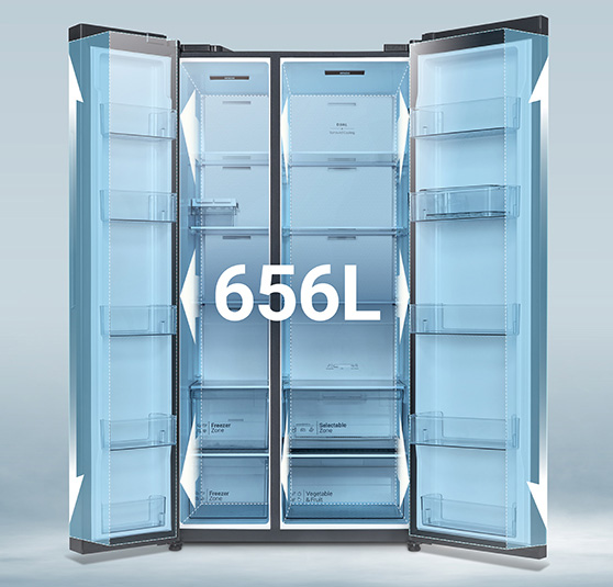 Tủ lạnh Hitachi Inverter Side by Side 656 lít HRSN9713ESGBKVN