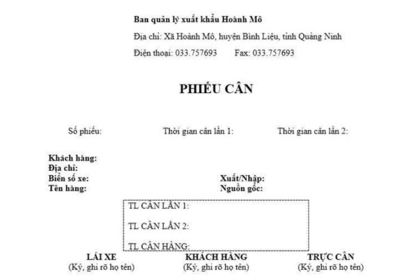 Phiếu cân xe là gì