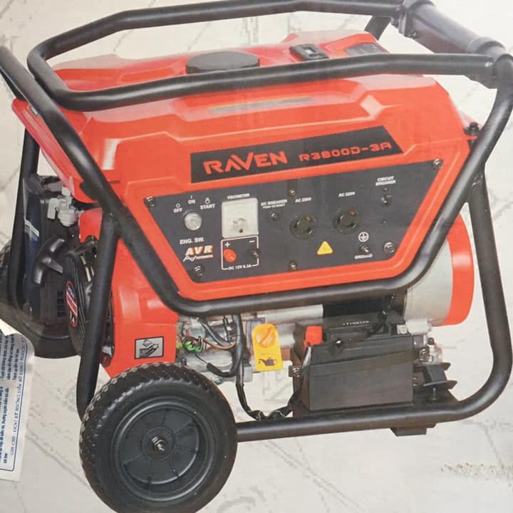 Máy Phát Điện Chạy Xăng Raven 3kw R3800D-3A Đề 1