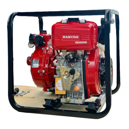 Máy Bơm Nước 4KW Hakuda Chạy Dầu Cao Áp HKD50DNE Có Đề