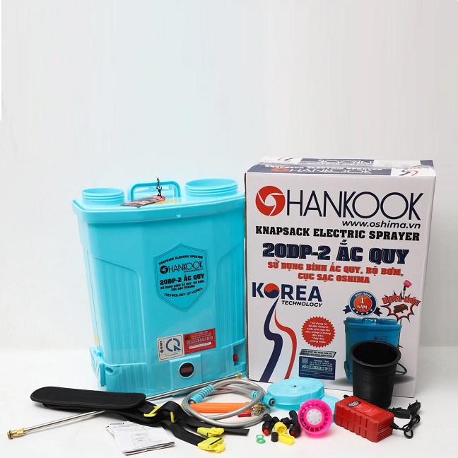 Bình Xịt Điện Ắc Quy 20L Hankook 20DP Bơm Đôi
