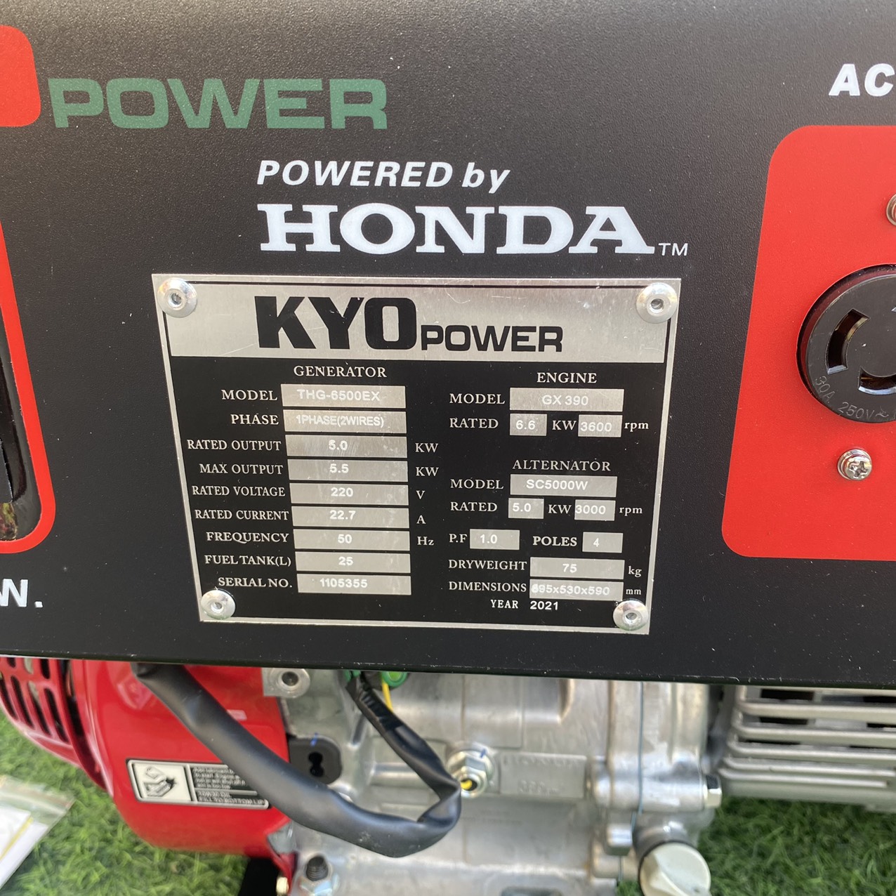 Máy Phát Điện Chạy Xăng Honda 5KVA Kyo Power THG6500EX