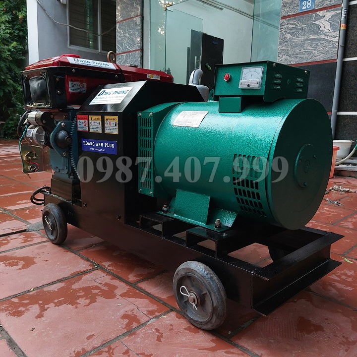 Máy Phát Điện Đầu Nổ Hoàng Anh 30HP 20KW 3 Pha (D30 Mát Gió, Đề)