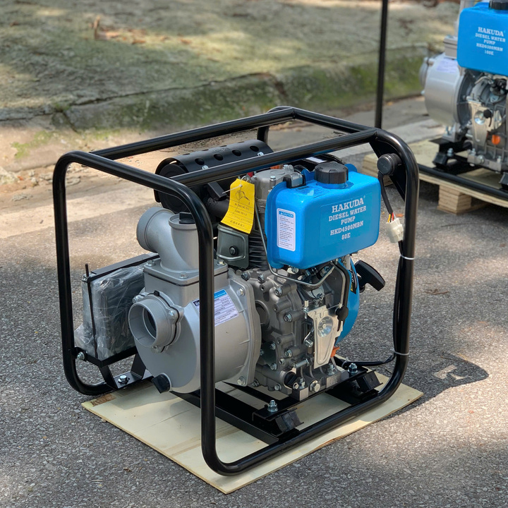 Máy Bơm Nước 4.5KW Hakuda Chạy Dầu HKD4500MBN80E Có Đề