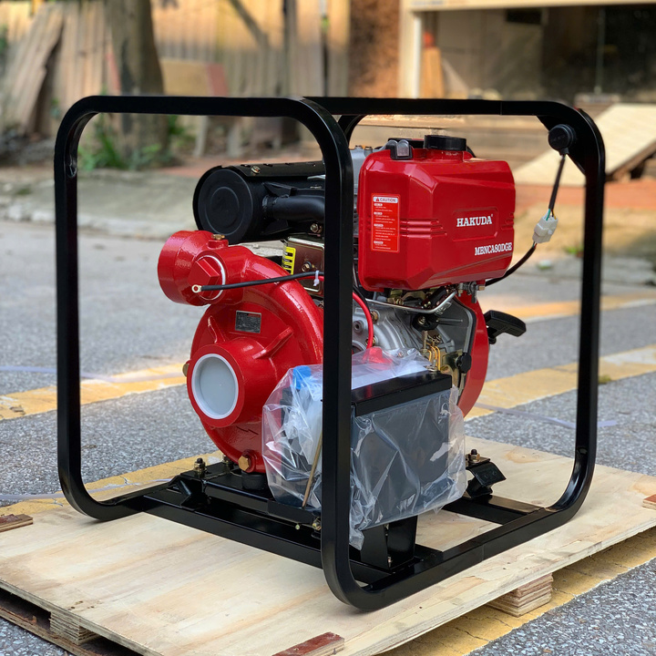 Máy Bơm Nước 6.6KW Hakuda Chạy Dầu Cao Áp MBNCA80DGE Có Đề