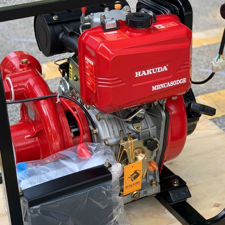 Máy Bơm Nước 6.6KW Hakuda Chạy Dầu Cao Áp MBNCA80DGE Có Đề