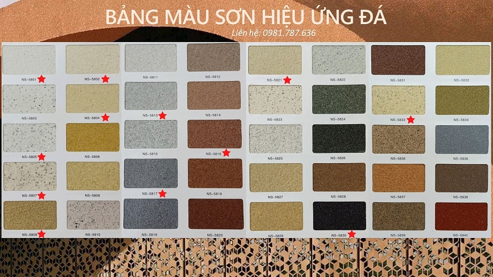 Bảng màu sơn hiệu ứng đá cao cấp