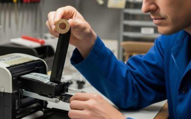 Cách lắp mực máy in mã vạch