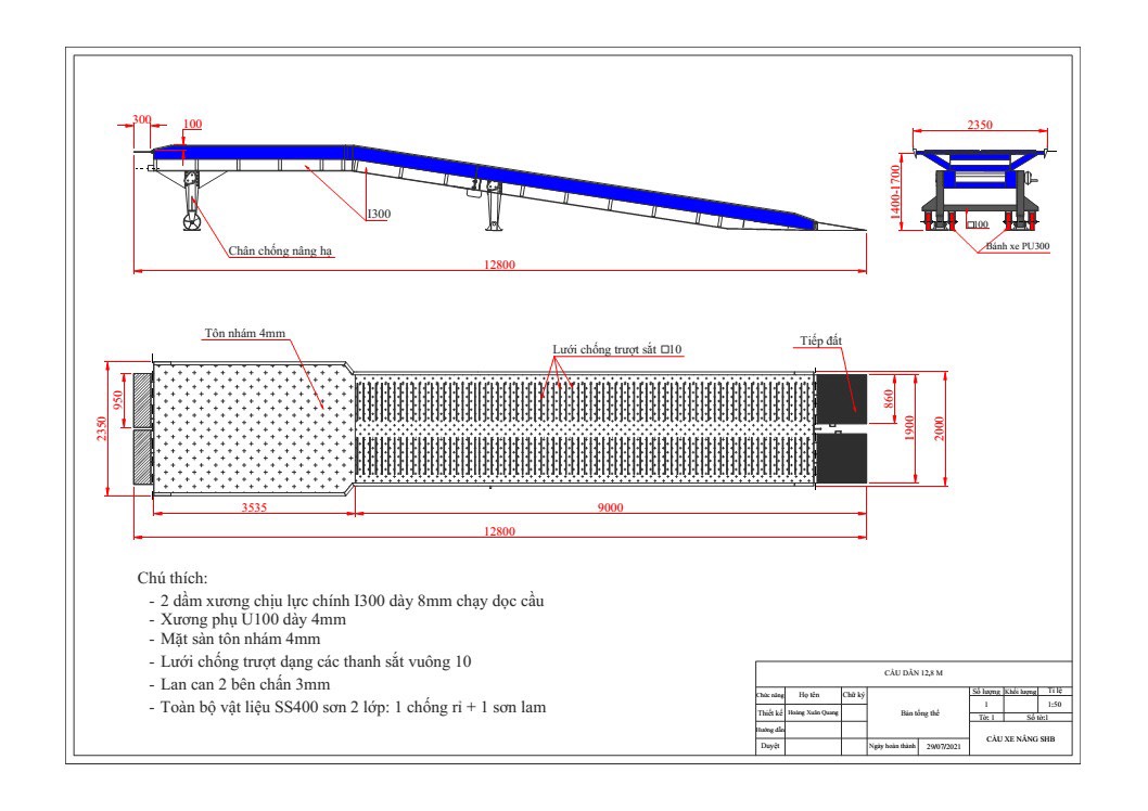 Bản vẽ thông số cầu công