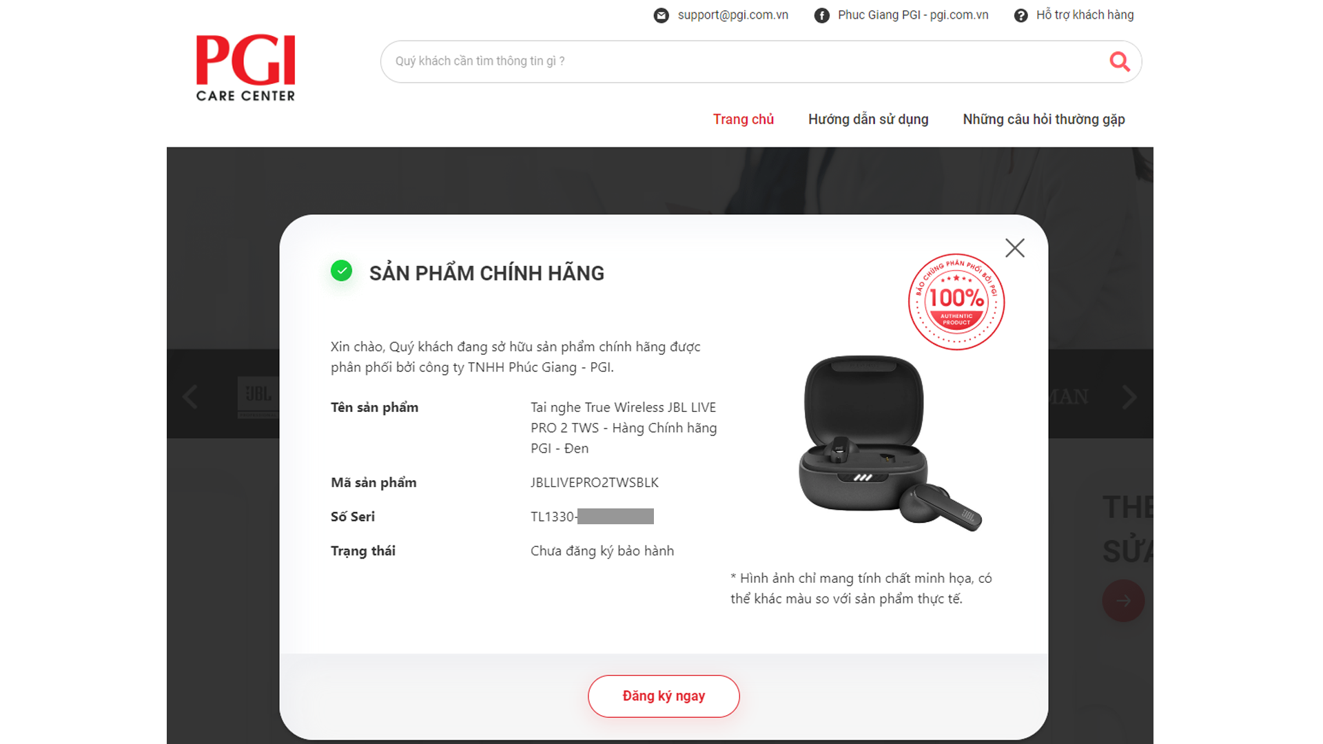 Kiểm tra hàng chính hãng JBL Live Pro 2 - Chính hãng PGI