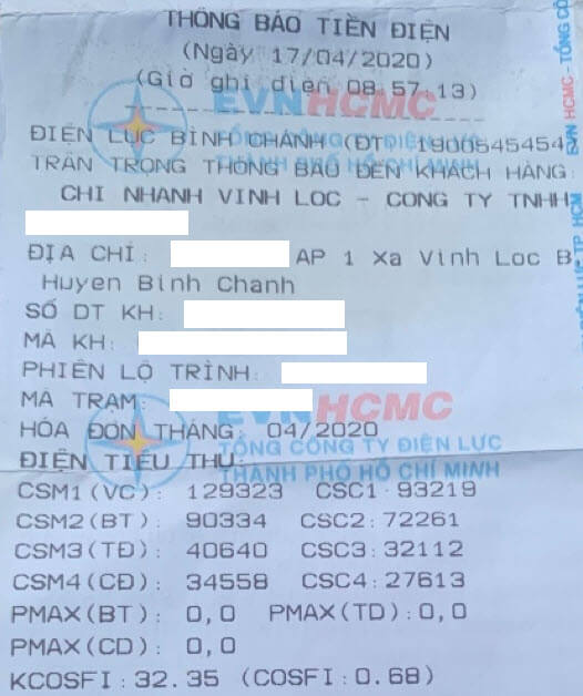 Cách tính tụ bù từ hóa đơn điện