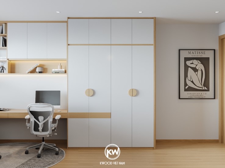 Thiết kế tủ quần áo kịch trần giúp tối ưu diện tích