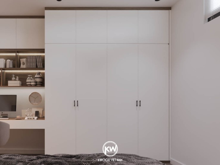 Mẫu tủ quần áo 4 cánh với diện tích lưu trữ rộng rãi