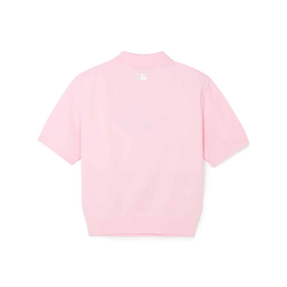 Áo Croptop MLB Korea Women's Heart Cleveland Guardians Pink