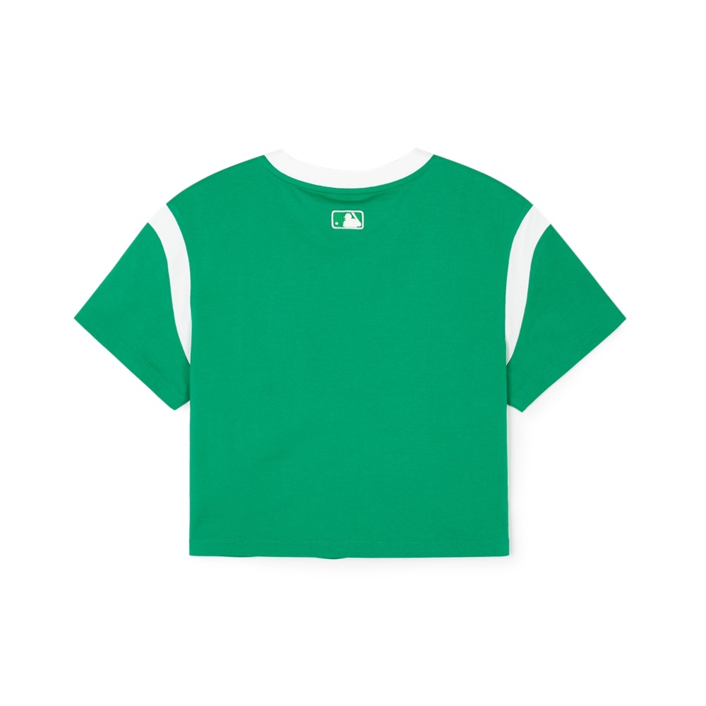 Áo Croptop MLB Korea Women's Varsity Cleveland Guardians Green