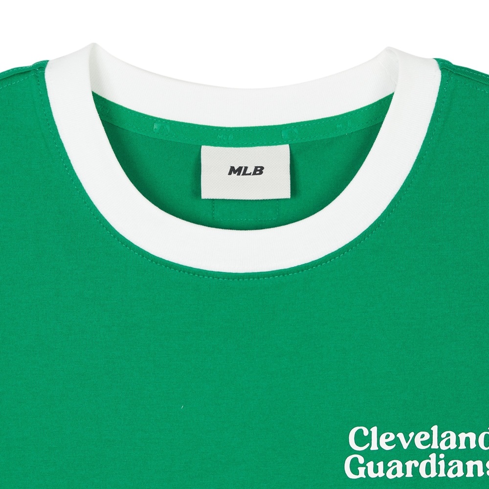 Áo Croptop MLB Korea Women's Varsity Cleveland Guardians Green