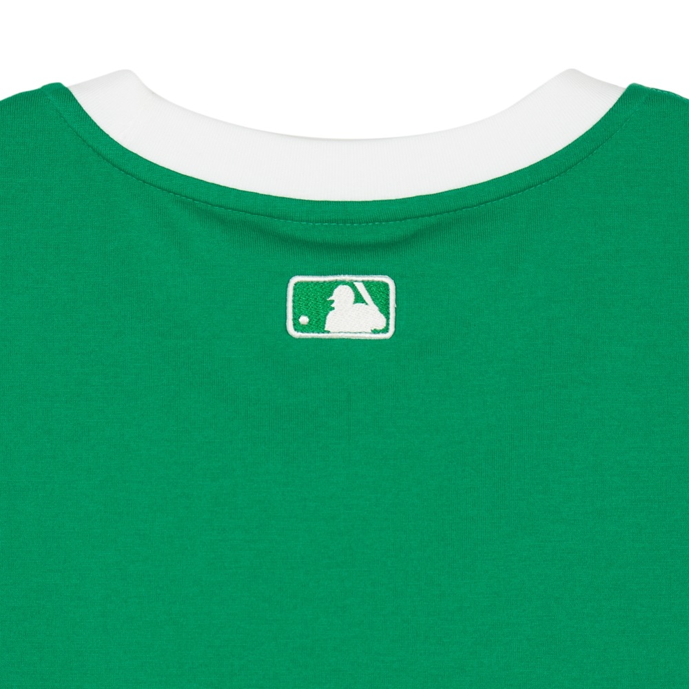 Áo Croptop MLB Korea Women's Varsity Cleveland Guardians Green