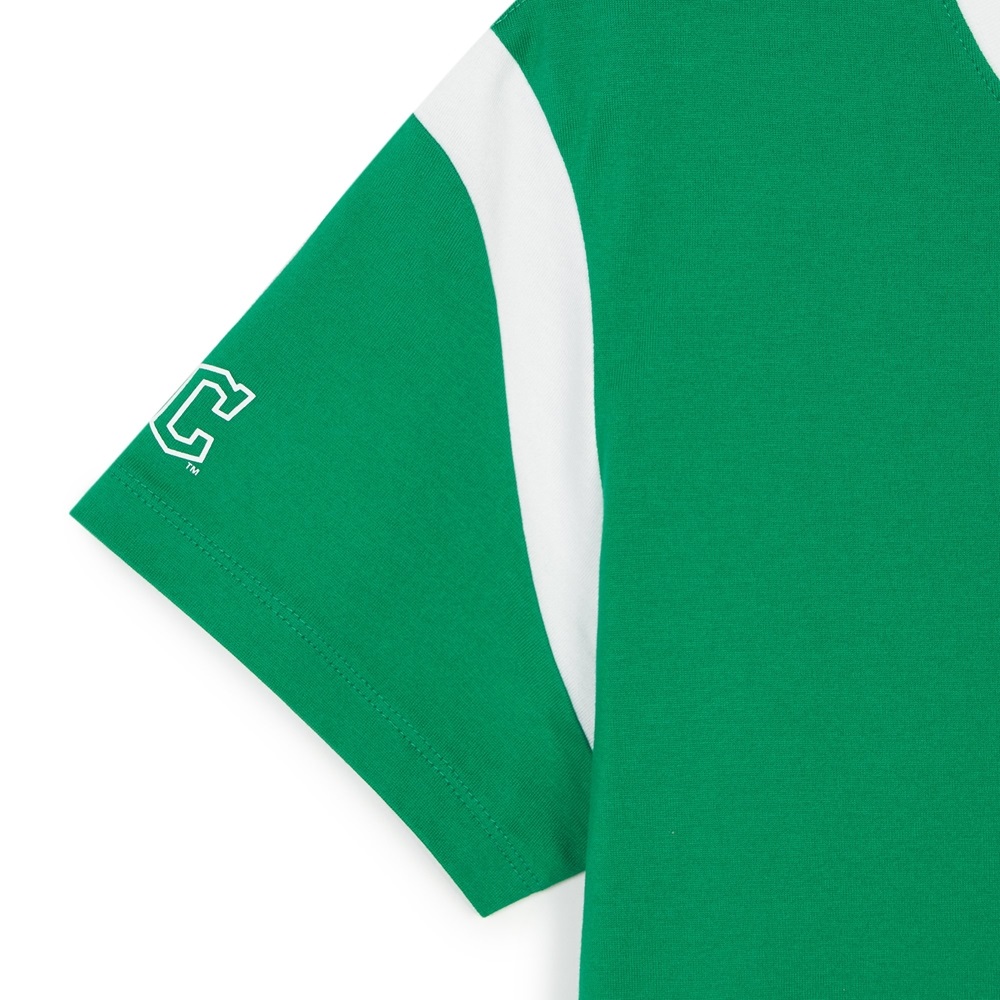 Áo Croptop MLB Korea Women's Varsity Cleveland Guardians Green