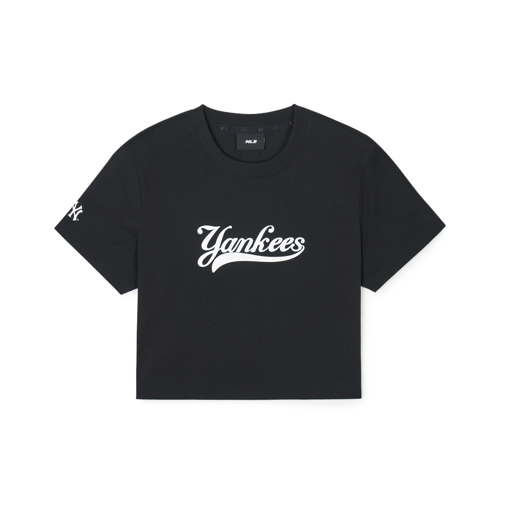 Áo Croptop MLB Korea Women's Basic Varsity Cultive New York Yankees Black