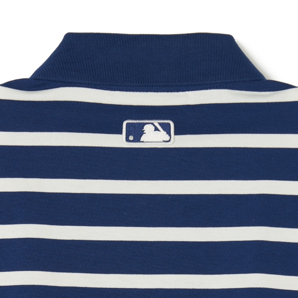 Áo Croptop MLB Korea Women's Varsity Striped Collar New York Yankees Navy