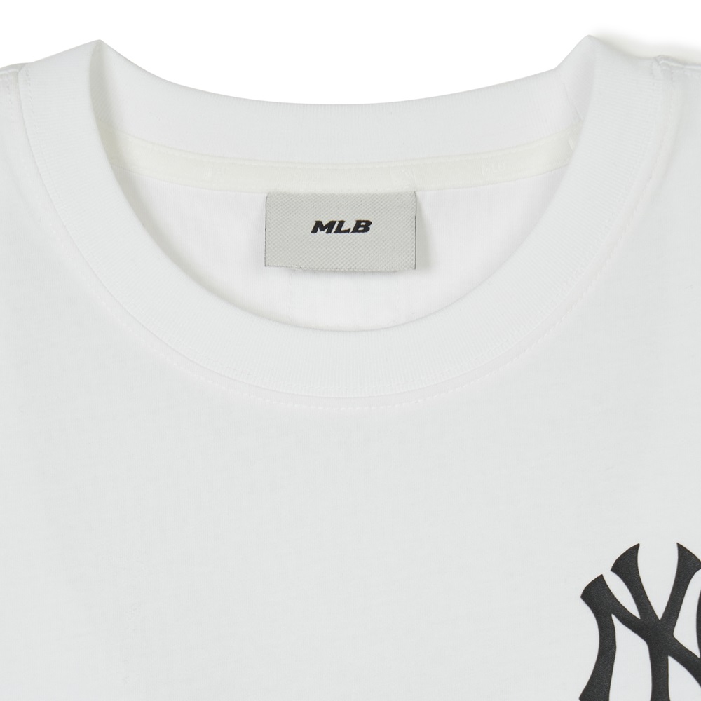 Áo Croptop MLB Korea Women's Street Small Logo New York Yankees White