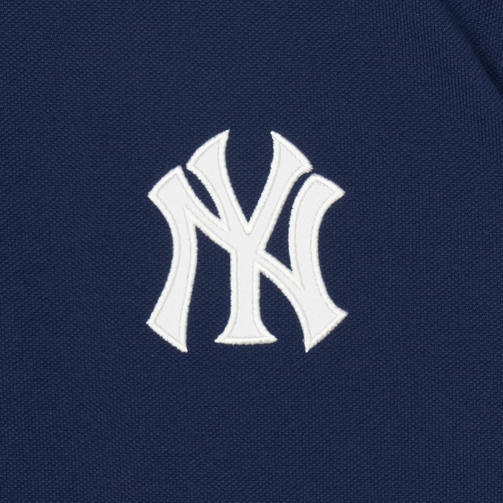 Áo Polo MLB Korea Varsity Shoulder Color Overfit Collar New York Yankees Navy