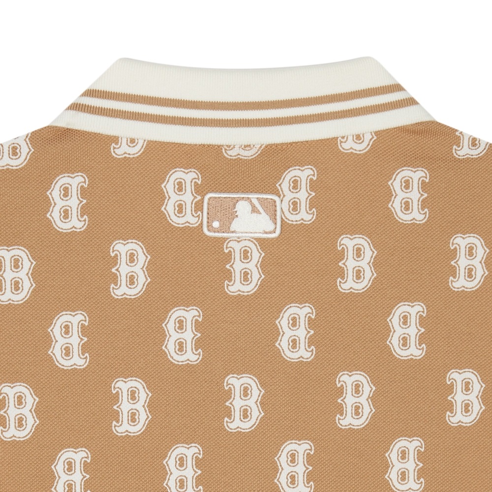Áo Polo MLB Korea Classic Mono Front Pattern Collar Boston Red Sox Camel