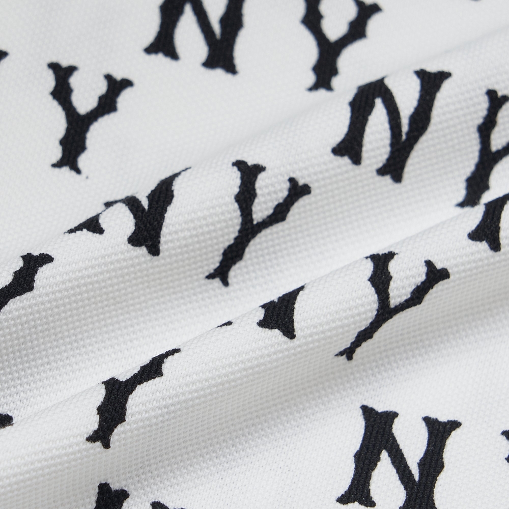 Áo Polo MLB Korea Classic Mono Front Pattern Collar New York Yankees Ivory