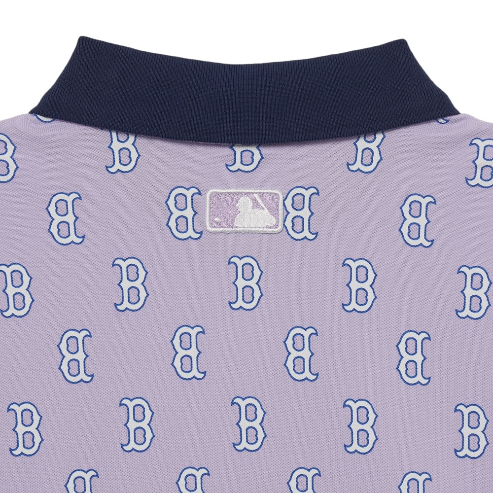 Áo Polo MLB Women's Classic Monogram Full Board Boston Red Sox L.Lavender