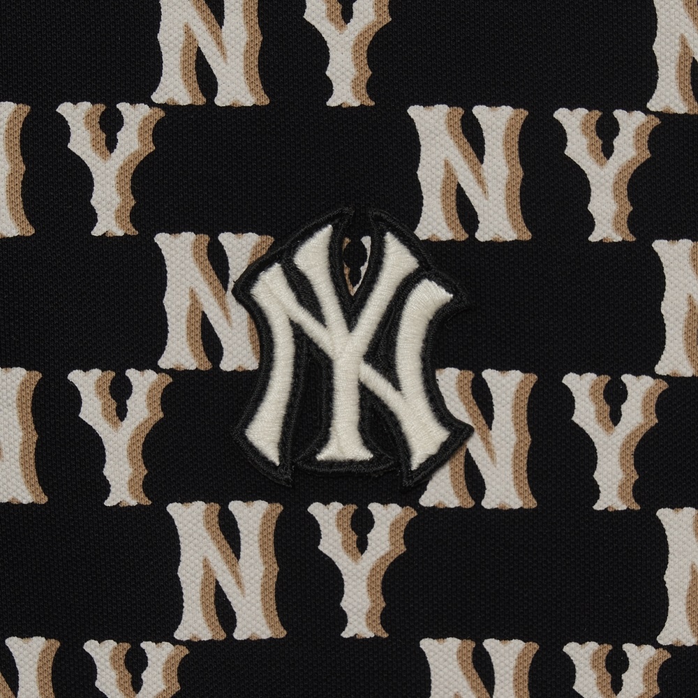 Áo Polo MLB Women's Classic Monogram Full Board New York Yankees Black