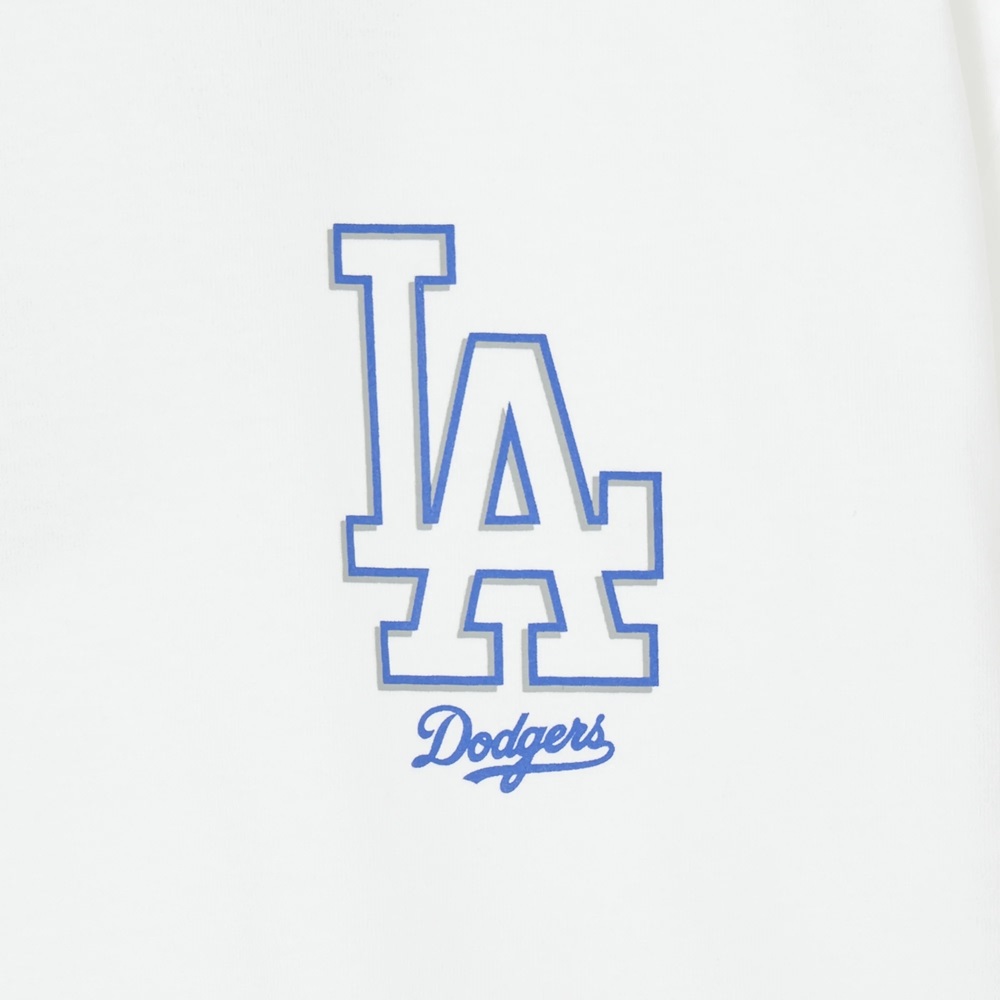Áo Thun MLB Korea Basic Mega Logo LA Dodgers White