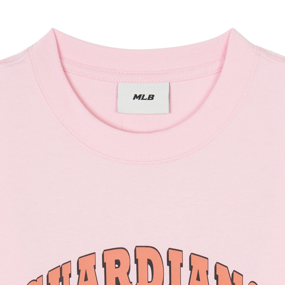 Áo Thun MLB Korea Summer Mega Bear Cleveland Guardians Pink