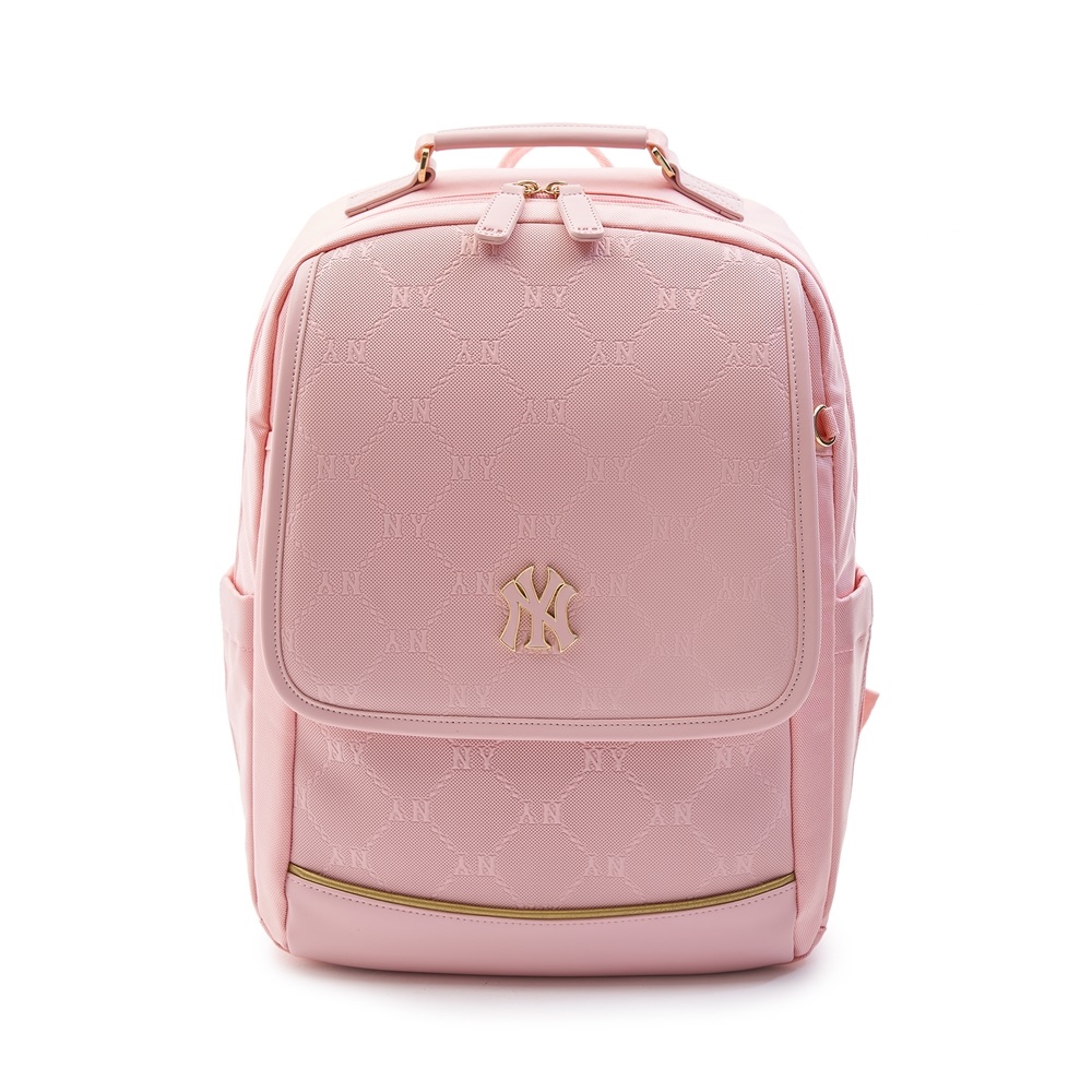 Balo MLB Korea [KIDS] Dia Mono Embossed School Bag New York Yankees Pink