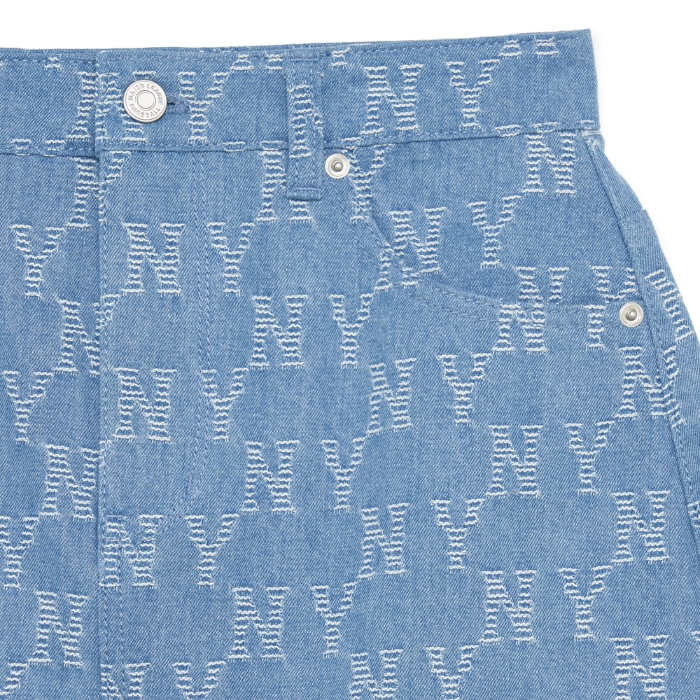 Váy MLB Women's Classic Monogram Jacquard Denim Skirt New York Yankees Indigo