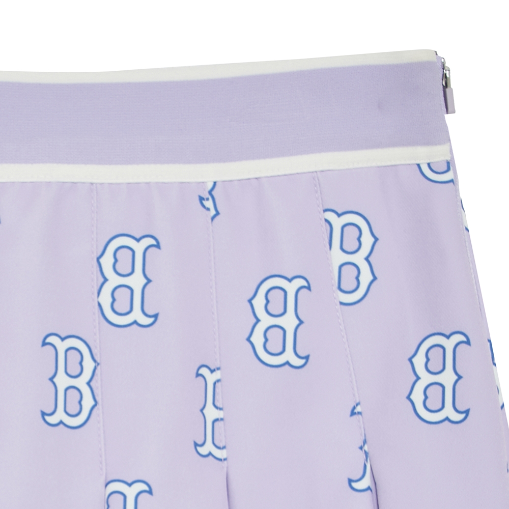 Váy MLB Women's Classic Monogram Front Pattern Pleated Skirt Boston Red Sox L.Lavender