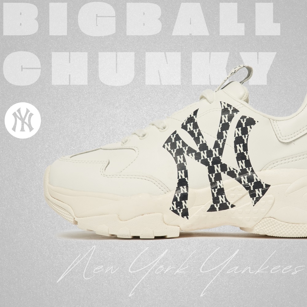 Giày MLB Korea Bigball Chunky Mono LT New York Yankees White