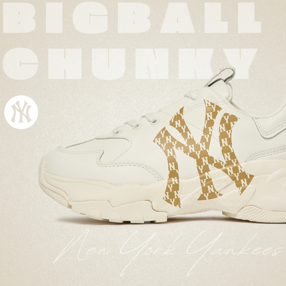 Giày MLB Korea Bigball Chunky Mono LT New York Yankees Ivory