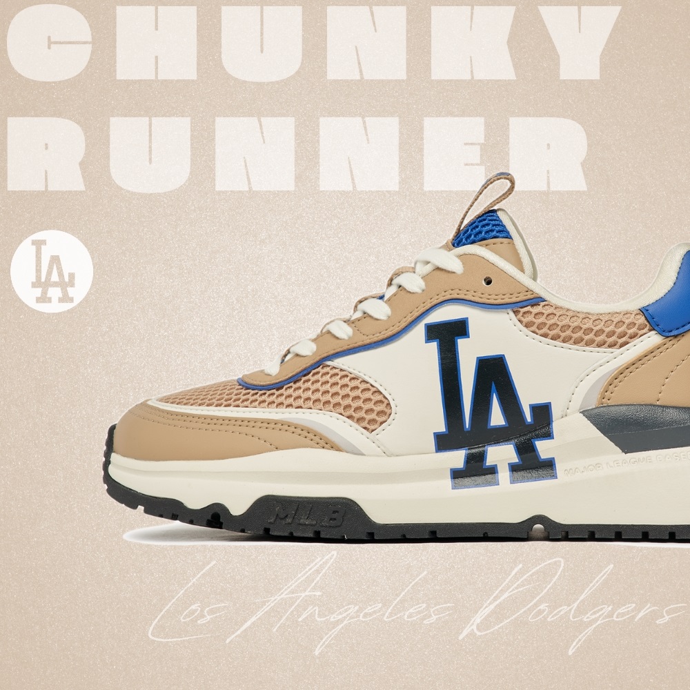 Giày MLB Korea Chunky Runner LA Dodgers Beige