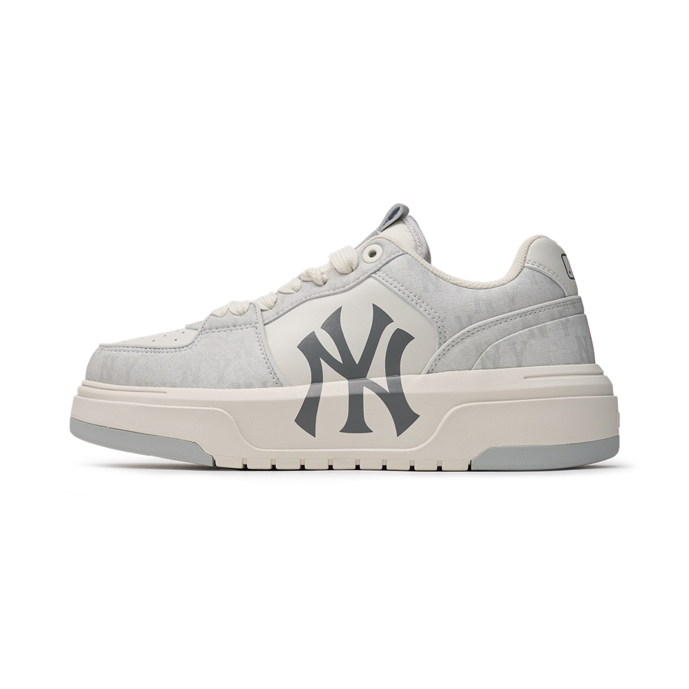 Giày MLB Korea Chunky Liner Denim Classic Mono New York Yankees Grey