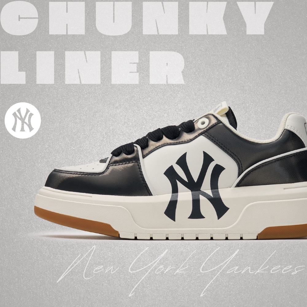 Giày MLB Korea Chunky Liner Hologram New York Yankees Black