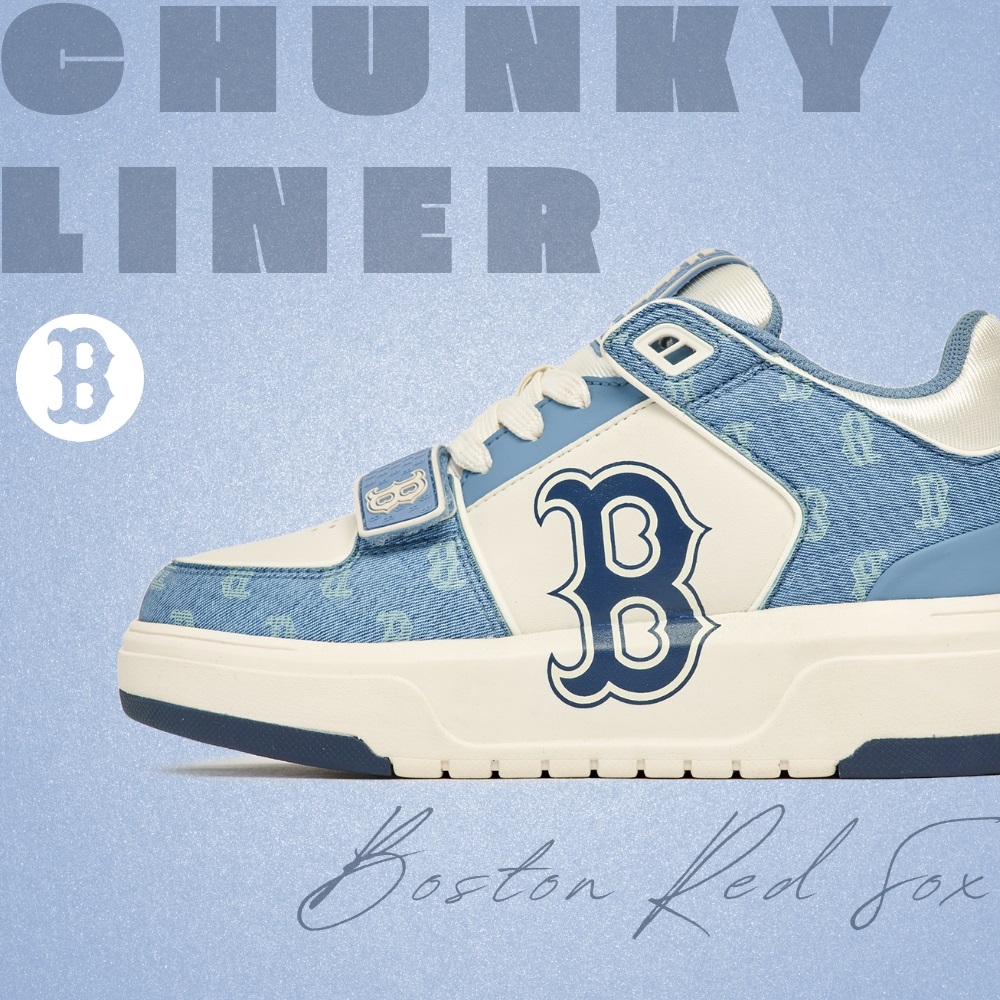 Giày MLB Chunky Liner Mid Denim Boston Red Sox D.Blue