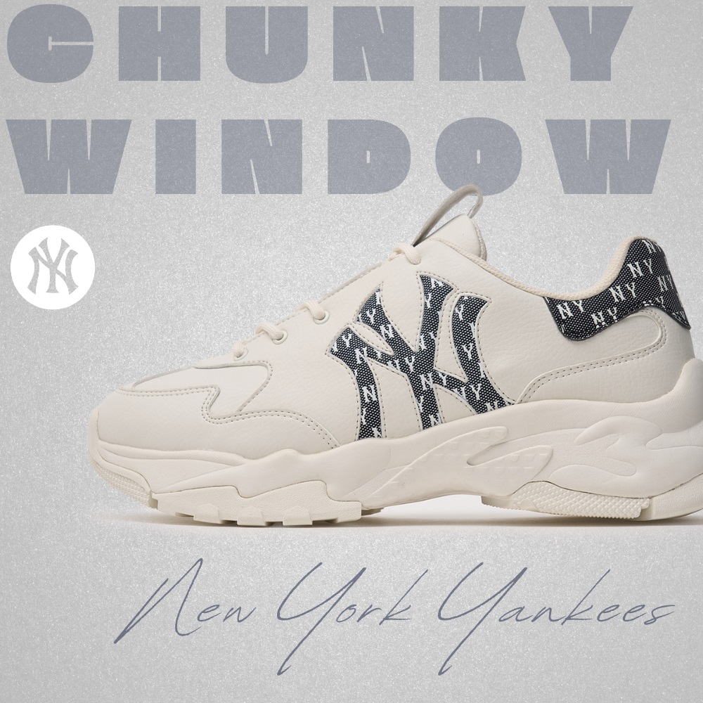 Giày MLB Korea BigBall Chunky Window Monogram New York Yankees Black