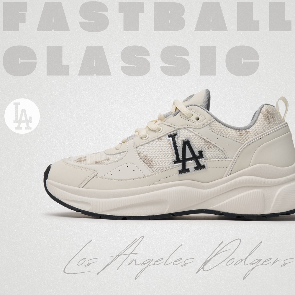 Giày MLB Korea Fastball Classic Monogram LA Dodgers Cream