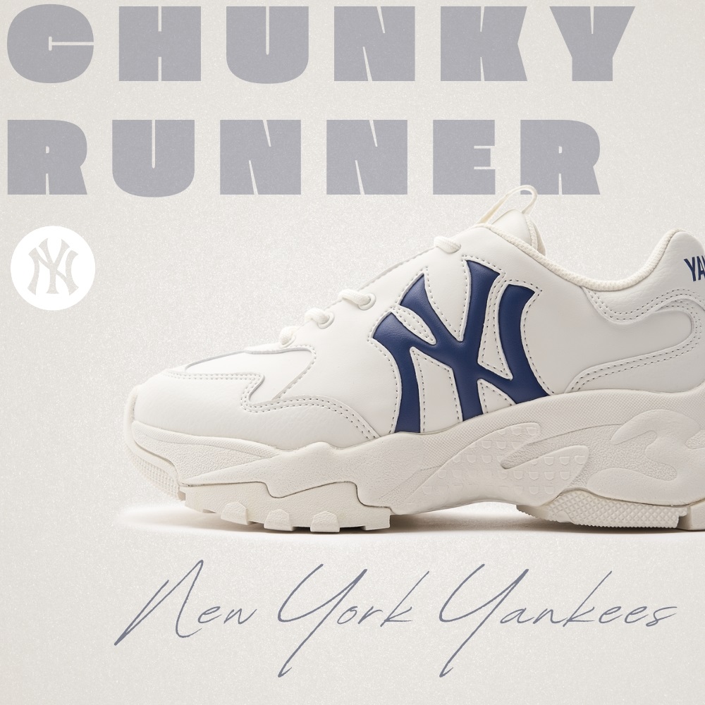 Giày MLB Korea BigBall Chunky Window New York Yankees Off White