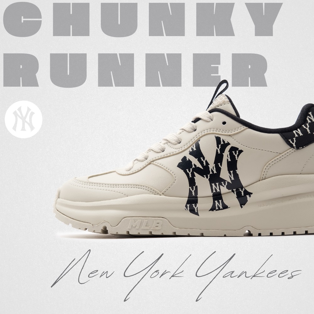 Giày MLB Korea Chunky Runner Classic Monogram New York Yankees Black