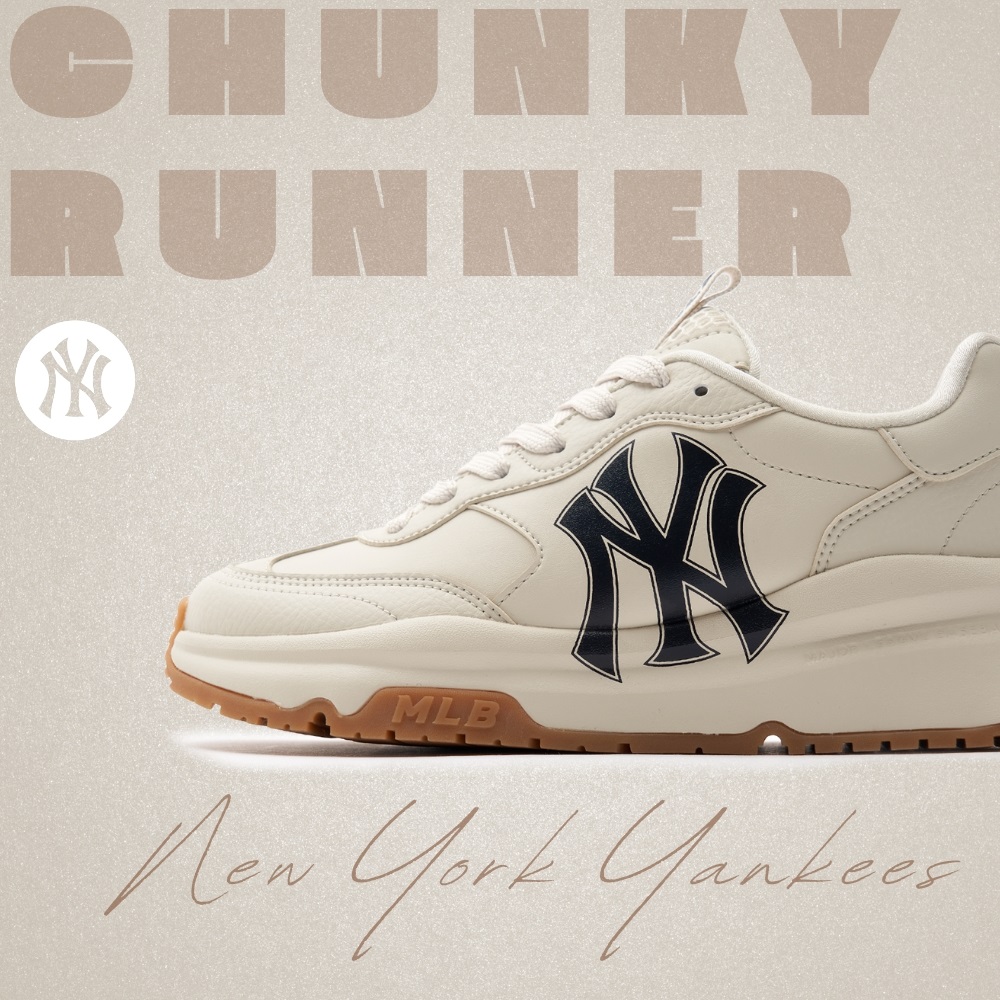 Giày MLB Korea Chunky Runner Basic New York Yankees Cream