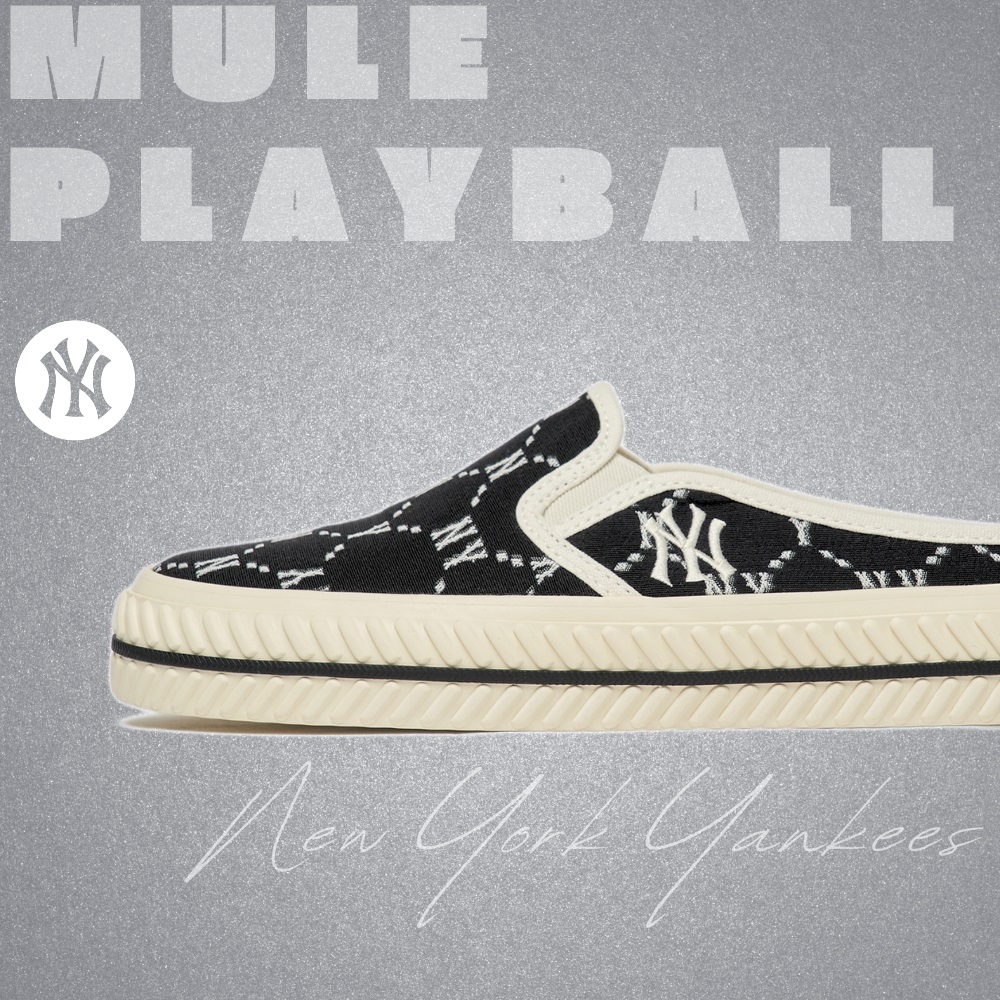 Giày MLB Mule Dia Monogram New York Yankees Black